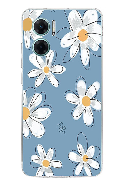 TechTree حافظة سيليكون متوافقة مع هاتف Redmi Note 11E باللون الأزرق ديزي جارد...