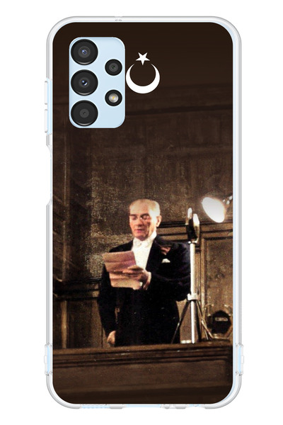 TechTree حافظة سيليكون متوافقة مع هاتف سامسونج جالاكسي A13 من أتاتورك إيرست ميكليس باتش مطبوع