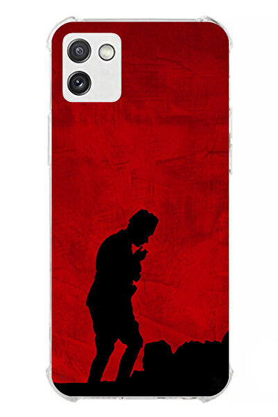 TechTree حافظة سيليكون أتاتورك مطبوع متوافقة مع هاتف سامسونج جالاكسي A03 مع تفاصيل ظل وشكل