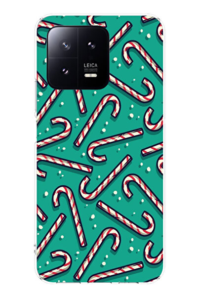 TechTree حافظة سيليكون مطبوع متوافقة مع هاتف Xiaomi Mi 13 مزودة بحلوى عيد الم...