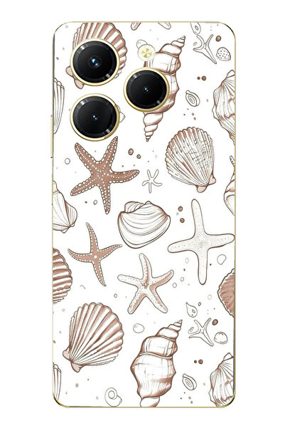 TechTree حافظة سيليكون مطبوع متوافقة مع هاتف Tecno Spark 20 PRO مع نجم البحر ...