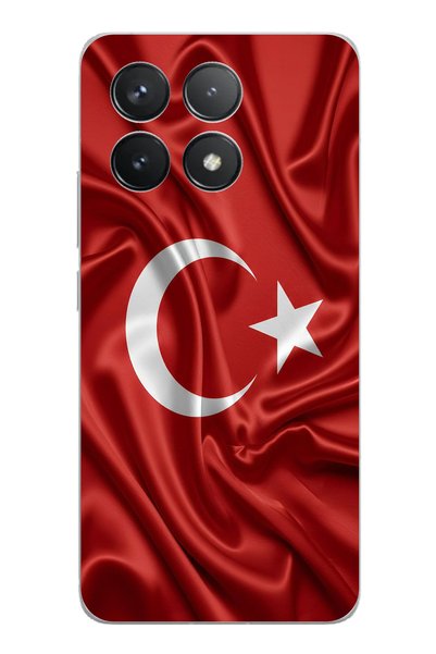 TechTree حافظة سيليكون متوافقة مع علم تركيا مطبوع لهاتف POCO F6 PRO