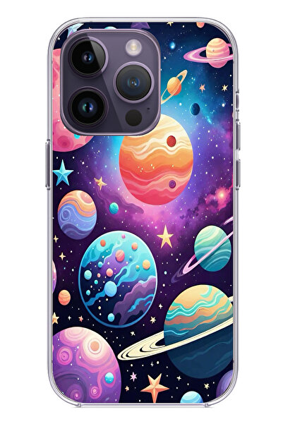 TechTree حافظة سيليكون مطبوع متوافقة مع هاتف iPhone 14 PRO MAX بنمط الفضاء وا...