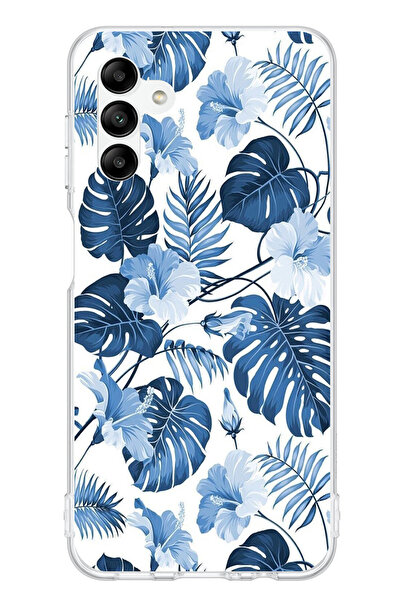 TechTree حافظة سيليكون مطبوع متوافقة مع هاتف سامسونج جالاكسي A04s بنمط أوراق ...