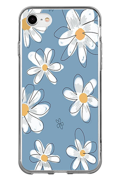 TechTree Blue Daisy Garden Printed Silicone Case Compatible with iPhone 7-8-S...
