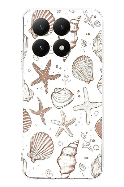 TechTree حافظة سيليكون مطبوع متوافقة مع هاتف Xiaomi Mi 15T باللون البني ونجم ...