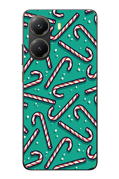 TechTree حافظة سيليكون مطبوع متوافقة مع POCO X7 PRO مع حلوى عيد الميلاد ورقائ...