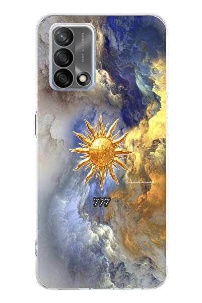 TechTree حافظة سيليكون متوافقة مع هاتف OPPO A74 بتصميم 777 Sun and Cloud Desi...