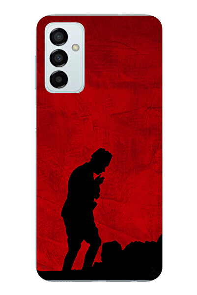 TechTree حافظة سيليكون أتاتورك مطبوع متوافقة مع هاتف سامسونج جالاكسي M14 مع تفاصيل ظل وشكل