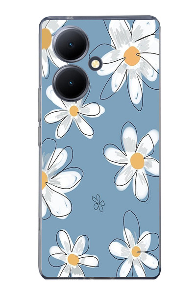 TechTree حافظة سيليكون متوافقة مع هاتف Vivo V29 Lite 5G باللون الأزرق ديزي جا...