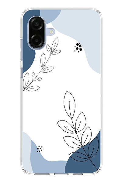 TechTree حافظة سيليكون متوافقة مع هاتف سامسونج جالاكسي A07 باللون الأزرق وخطو...