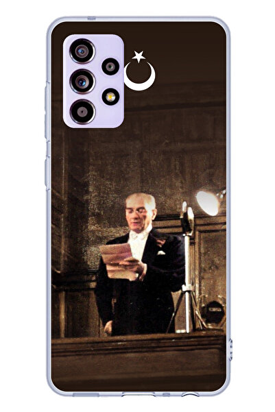 TechTree حافظة سيليكون متوافقة مع هاتف سامسونج جالاكسي A32 من أتاتورك إيرست ميكليس بولتشام B مطبوع