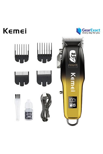 Kemei مجموعة ماكينة قص الشعر وماكينة التشذيب - ماكينة قص الشعر اللاسلكية الاح...