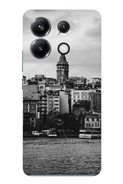 TechTree حافظة سيليكون متوافقة مع هاتف Poco X6 PRO مع مناظر برج جالاتا والبحر...