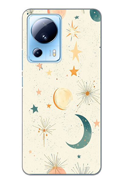 TechTree حافظة سيليكون متوافقة مع هاتف Xiaomi Mi 13 Lite ذات خلفية كريمية وقم...