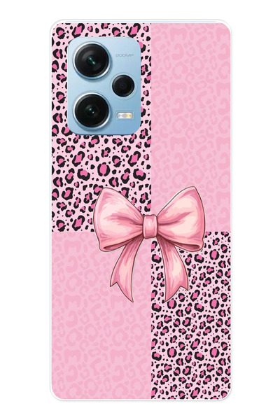 TechTree حافظة سيليكون متوافقة مع هاتف Redmi Note 12 PRO 5G بنمط الفهد الوردي...