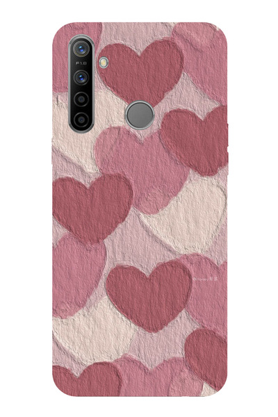 TechTree حافظة سيليكون مطبوع متوافقة مع هاتف Realme 5i - 6i - C3 مع لون وردي ...