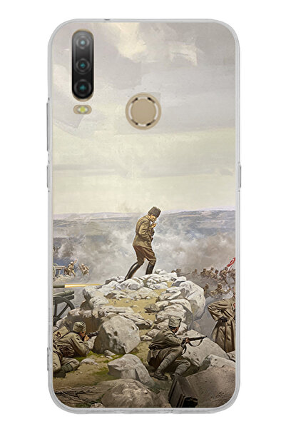 TechTree حافظة سيليكون متوافقة مع جهاز General Mobile GM 10 Cephede Commander Independence Ataturk مطبوع