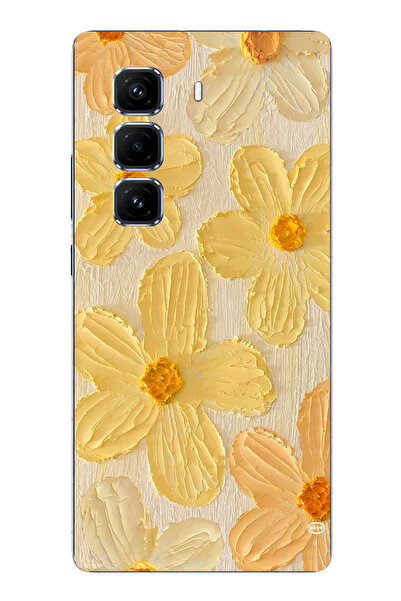 TechTree حافظة سيليكون متوافقة مع هاتف Infinix Hot 50 PRO PLUS+ بلون أصفر ديز...