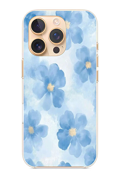 TechTree حافظة سيليكون متوافقة مع هاتف iPhone 16 PRO باللون الأزرق مطبوع