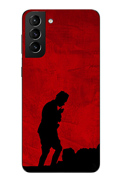 TechTree حافظة سيليكون أتاتورك مطبوع متوافقة مع هاتف سامسونج جالاكسي S21 بلس مع تفاصيل ظل وشكل