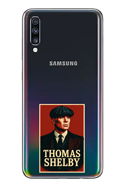 TechTree حافظة سيليكون متوافقة مع هاتف سامسونج جالاكسي A70 من توماس شيلبي مطبوع