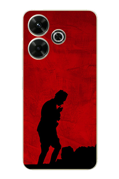 TechTree حافظة سيليكون أتاتورك مطبوع متوافقة مع هاتف ريدمي 13 مع تفاصيل ظل وشكل