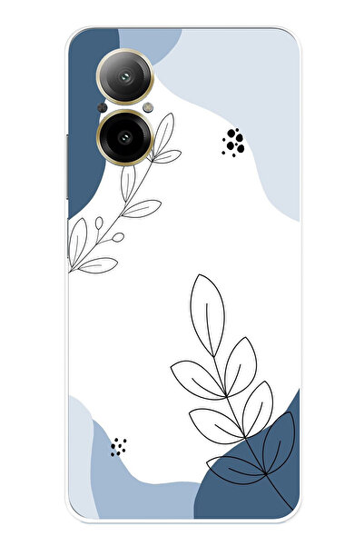 TechTree حافظة سيليكون متوافقة مع هاتف Realme 12 Lite ذات أشكال هادئة زرقاء و...