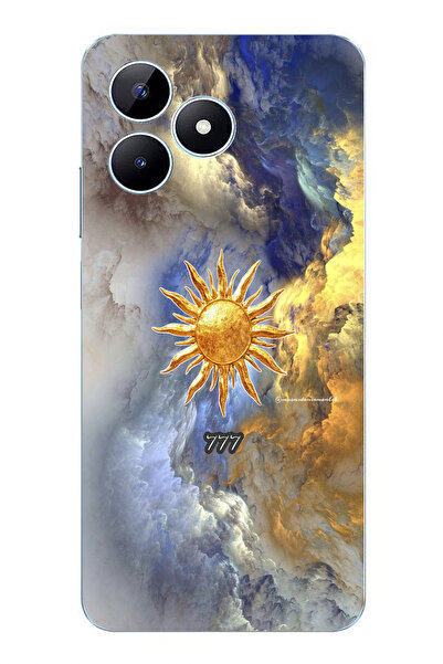 TechTree حافظة سيليكون متوافقة مع هاتف Realme Note 50 777 بتصميم الشمس والسحا...