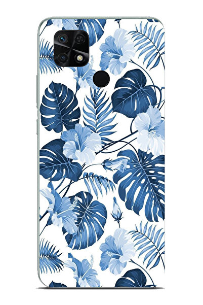 TechTree حافظة سيليكون مطبوع متوافقة مع هاتف Redmi 10C - POCO C40 بنمط أوراق ...