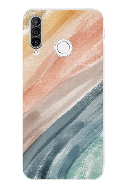 TechTree حافظة سيليكون متوافقة مع هاتف هواوي P30 لايت مطبوع