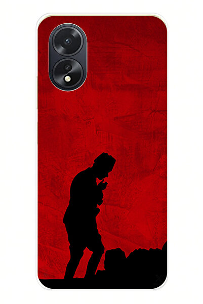 TechTree حافظة سيليكون أتاتورك مطبوع متوافقة مع هاتف أوبو A38 مع تفاصيل ظل وشكل