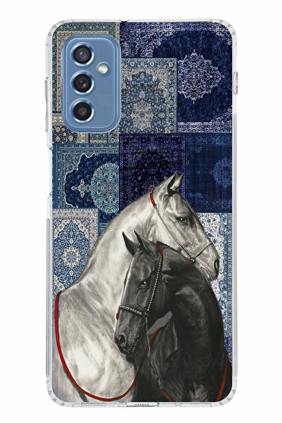 TechTree حافظة سيليكون متوافقة مع هاتف سامسونج جالاكسي M52 باللون الأزرق بنمط...