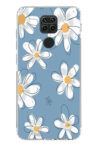 TechTree حافظة سيليكون متوافقة مع هاتف Redmi Note 9 باللون الأزرق ديزي جاردن ...