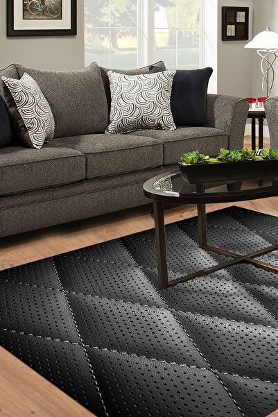 KAYABEY HOME Kaymaz Dijital Mutfak & Salon Halı Yıldız Deri Geometrik E5013 S...