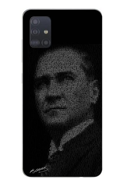 TechTree Samsung Galaxy A51 Compatible Atatürk Silhouette Printed Silicone Case with Youthful Inscription