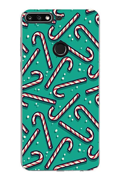 TechTree حافظة سيليكون لهاتف هواوي Y7 2018 - متوافقة مع Honor 7C، مزينة بعصا ...