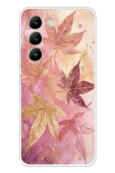 TechTree حافظة سيليكون متوافقة مع هاتف Vivo V30 Lite باللونين الوردي والبورجو...