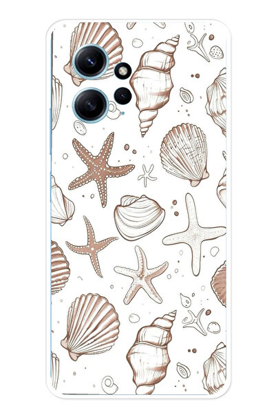 TechTree حافظة سيليكون مطبوع متوافقة مع هاتف Redmi Note 12 4G باللون البني ون...