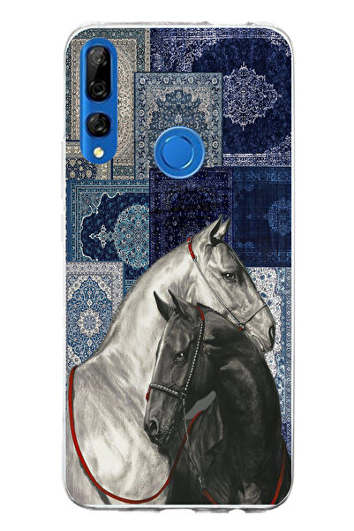 TechTree حافظة سيليكون متوافقة مع هاتف هواوي Y9 برايم (2019) بنمط سجادة زرقاء...