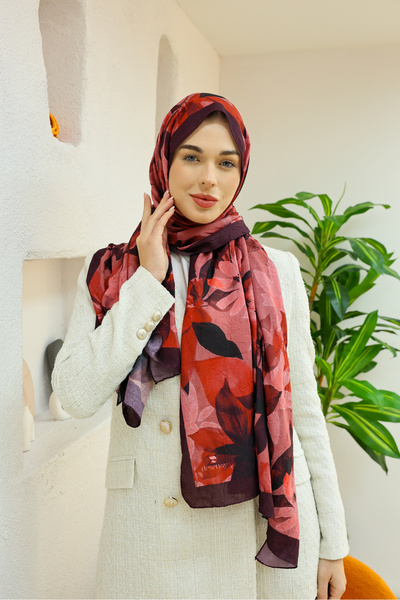Desenay Scarfs شال كراش بنمط الزهور، شال خفيف الوزن غير قابل للانزلاق، لا يسب...