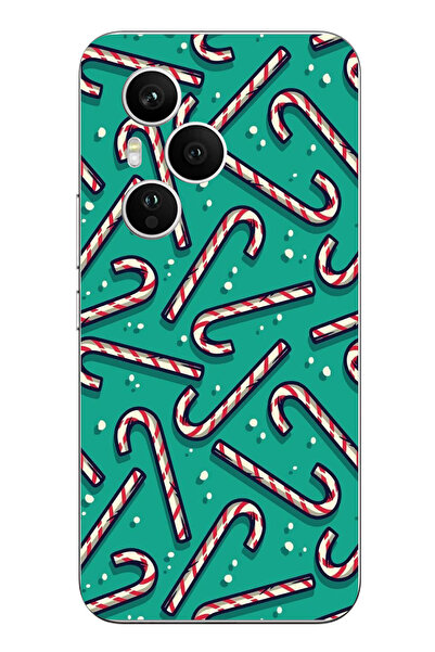 TechTree حافظة سيليكون مطبوع متوافقة مع Honor 400 PRO مزينة بحلوى عيد الميلاد...