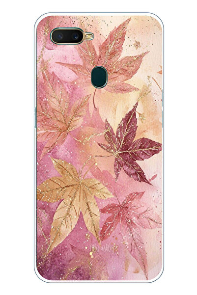 TechTree حافظة سيليكون متوافقة مع هاتف اوبو A5S-AX7-A12 باللونين الوردي والبو...