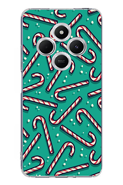 TechTree حافظة سيليكون مطبوع متوافقة مع هاتف Redmi 14C مع حلوى عيد الميلاد ور...