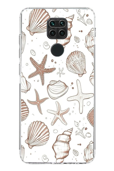 TechTree حافظة سيليكون مطبوع متوافقة مع هاتف Redmi Note 9 باللون البني ونجم ا...