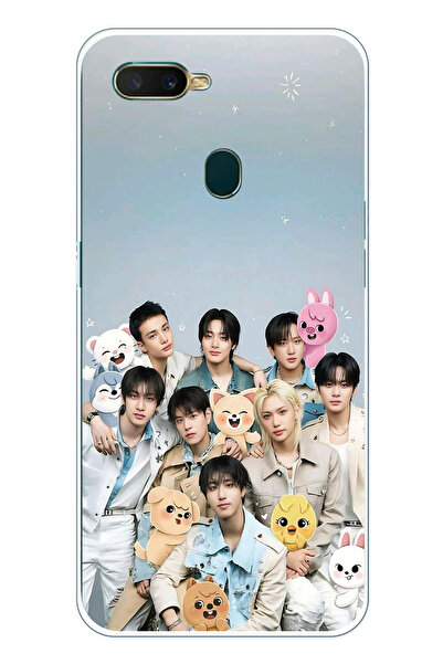 TechTree حافظة سيليكون مطبوع متوافقة مع هاتف oppo A5S-AX7-A12 تحمل طابع فرقة K-Pop للأطفال وSKZOO