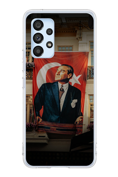 TechTree حافظة سيليكون متوافقة مع هاتف سامسونج جالاكسي A53 بتفاصيل علم أتاتورك مطبوع