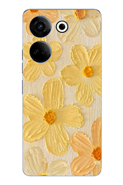 TechTree حافظة سيليكون متوافقة مع هاتف Tecno Camon 20-20 PRO بلون أصفر ديزي م...