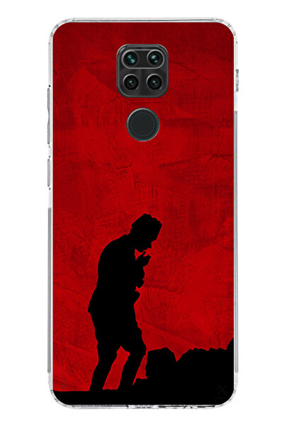 TechTree حافظة سيليكون أتاتورك مطبوع متوافقة مع هاتف ريدمي نوت 9 مع تفاصيل ظل...