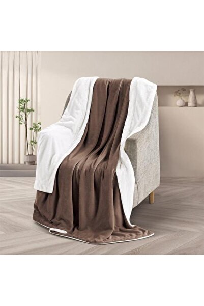 Melen Mario Velvet and Fur Blanket 200 × 230 - Dark Brown